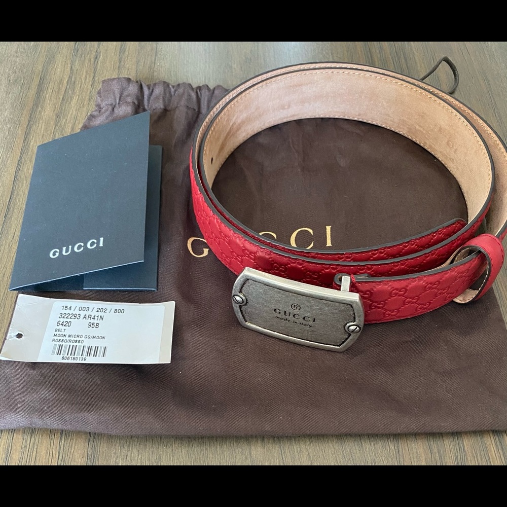 Authentic Gucci scarlet red belt